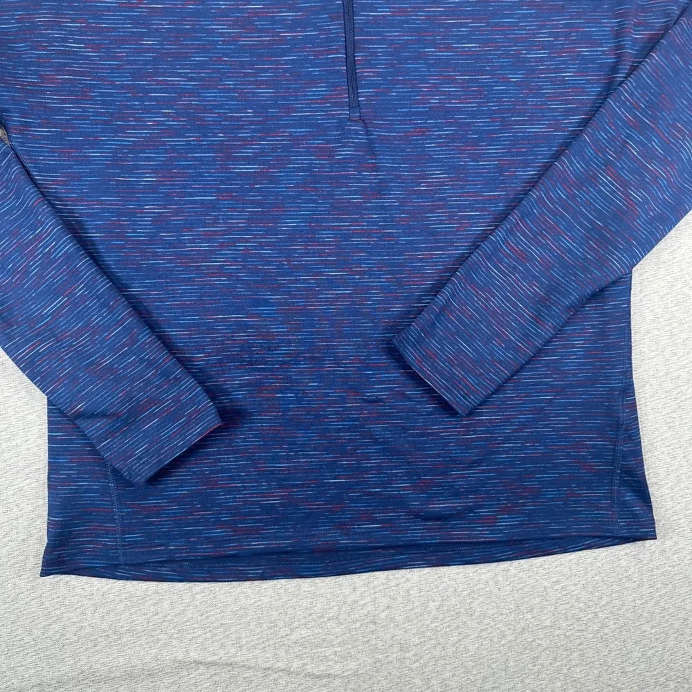 Nike Running Shirt Women M 1/4 Zip Pullover Blue Space Dye Mock Neck Dri-FIT